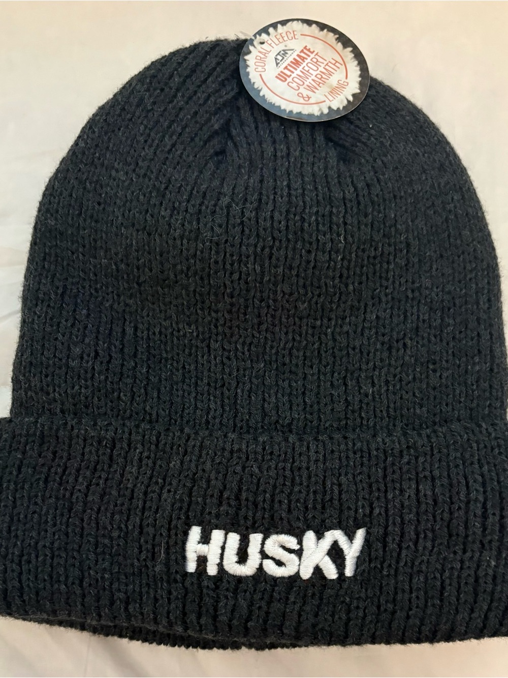 Sky Black Knit Cuffed Beanie
